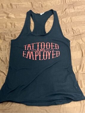 Tattooed and Employed Black Racerback Tank Top